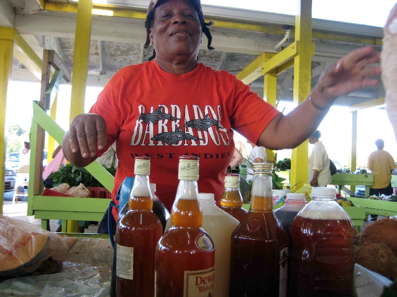 A mauby-maker at a St. Croix (U.S. Virgin Islands) market.