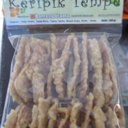Shelf-stable fried tempeh snacks.